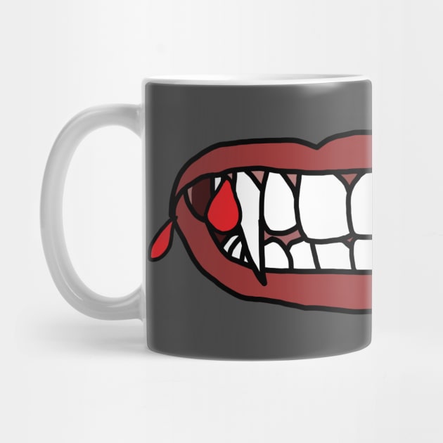 Vampire Mouth with Drops of Blood by ellenhenryart